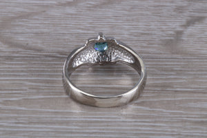 Gents Blue Topaz set Silver Ring