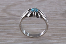 Load image into Gallery viewer, Gents Blue Topaz set Silver Ring