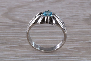 Gents Blue Topaz set Silver Ring