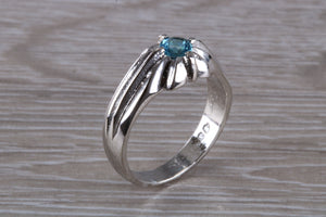 Gents Blue Topaz set Silver Ring
