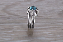 Load image into Gallery viewer, Gents Blue Topaz set Silver Ring