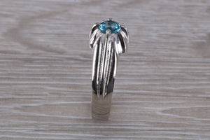 Gents Blue Topaz set Silver Ring