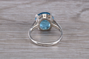 Blue Topaz ring. 11mm round Topaz. November birthstone,Sagittarius Zodiac Gemstone.Perfect 16th,18th,21st birthday or Anniversary Gift.