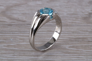 1.50 carat Blue Topaz set Silver Ring