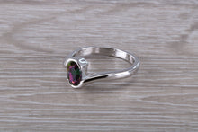 Load image into Gallery viewer, Natural Mystic Topaz set Crossover Ring