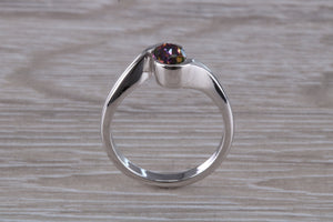 Natural Mystic Topaz set Crossover Ring
