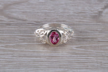 Load image into Gallery viewer, Oval cut Pink Topaz set Silver Ring
