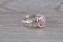 Load image into Gallery viewer, Oval cut Pink Topaz set Silver Ring