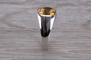 Natural Oval cut Citrine set Silver Ring