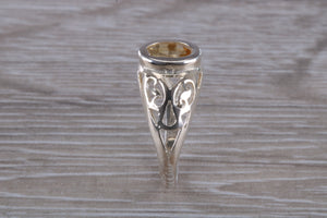 Oval cut Citrine set Silver Ring