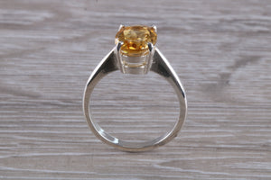 Oval cut Citrine set Silver Ring