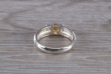 Load image into Gallery viewer, Round cut Citrine Gemstone set Silver Ring
