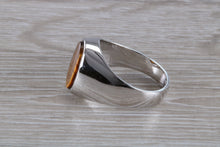 Load image into Gallery viewer, Natural Tigers Eye set Silver Signet Ring