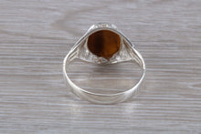 Load image into Gallery viewer, Natural Tigers Eye set Silver Ring