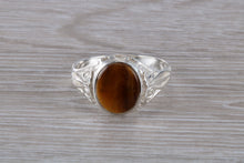 Load image into Gallery viewer, Natural Tigers Eye set Silver Ring