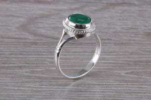Silver Natural Malachite Ring