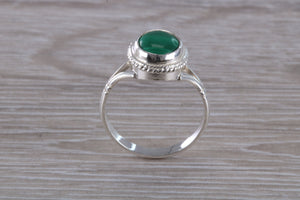 Silver Natural Malachite Ring