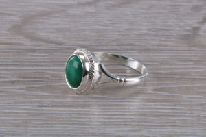 Silver Natural Malachite Ring