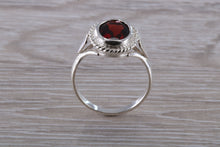 Load image into Gallery viewer, Oval cut Garnet set Silver Ring