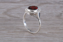 Load image into Gallery viewer, Oval cut Garnet set Silver Ring