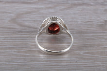 Load image into Gallery viewer, Oval cut Garnet set Silver Ring