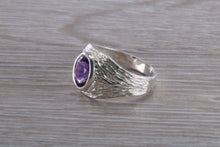 Load image into Gallery viewer, Natural Oval cut Amethyst set Silver Ring