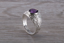 Load image into Gallery viewer, Natural Oval cut Amethyst set Silver Ring