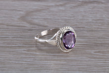 Load image into Gallery viewer, Oval cut Amethyst set Silver Ring