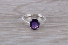 Load image into Gallery viewer, Silver Ring set with Natural Amethyst.February birthstone,Pisces Zodiac Gemstone.Perfect 16th,18th,21st birthday or Anniversary Gift.