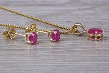 Load image into Gallery viewer, Round cut Ruby Necklace with Matching Earrings