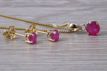 Load image into Gallery viewer, Round cut Ruby Necklace with Matching Earrings