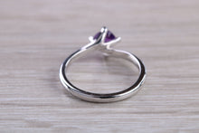 Load image into Gallery viewer, Chequered cut Amethyst Twist Shank Ring