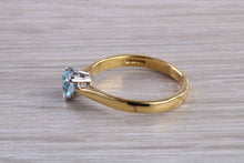 Load image into Gallery viewer, Heart Shaped Aquamarine set 18ct Gold and Platinum Solitaire