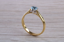 Load image into Gallery viewer, Heart Shaped Aquamarine set 18ct Gold and Platinum Solitaire