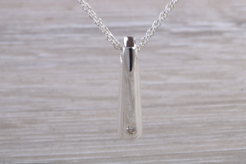 Natural Diamond set Silver Necklace