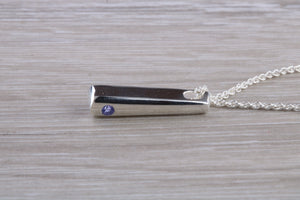 Natural Blue Sapphire set Silver Necklace