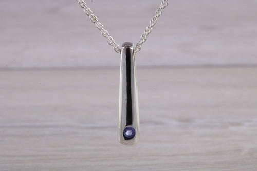 Natural Tanzanite set Silver Necklace