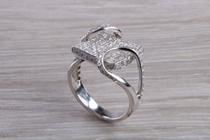 Natural Diamond set ladies Cocktail ring. natural diamonds and 18ct gold. Dress, cocktail, anniversary,statement ring. Perfect Gift idea