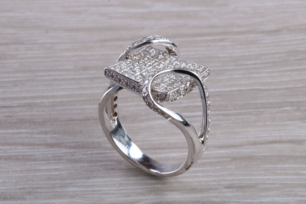 Natural Diamond set ladies Cocktail ring. natural diamonds and 18ct gold. Dress, cocktail, anniversary,statement ring. Perfect Gift idea