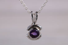 Load image into Gallery viewer, Round cut Half carat Amethyst set White Gold Necklace