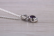 Load image into Gallery viewer, Round cut Half carat Amethyst set White Gold Necklace