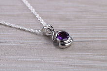 Load image into Gallery viewer, Round cut Half carat Amethyst set White Gold Necklace