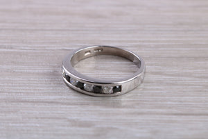 Black and White Diamond set White Gold Eternity Ring