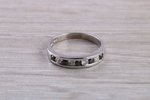 Black and White Diamond set White Gold Eternity Ring