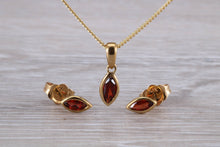 Load image into Gallery viewer, Marquise cut Garnet Earrings with Matching Necklace