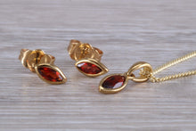 Load image into Gallery viewer, Marquise cut Garnet Earrings with Matching Necklace
