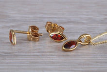 Load image into Gallery viewer, Marquise cut Garnet Earrings with Matching Necklace