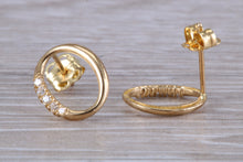 Load image into Gallery viewer, 9ct Gold Oval C Z Stud Ear Rings