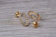 Load image into Gallery viewer, 9ct Gold Oval C Z Stud Earrings