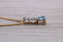 Load image into Gallery viewer, Tear Drop Aquamarine and Diamond set Necklace